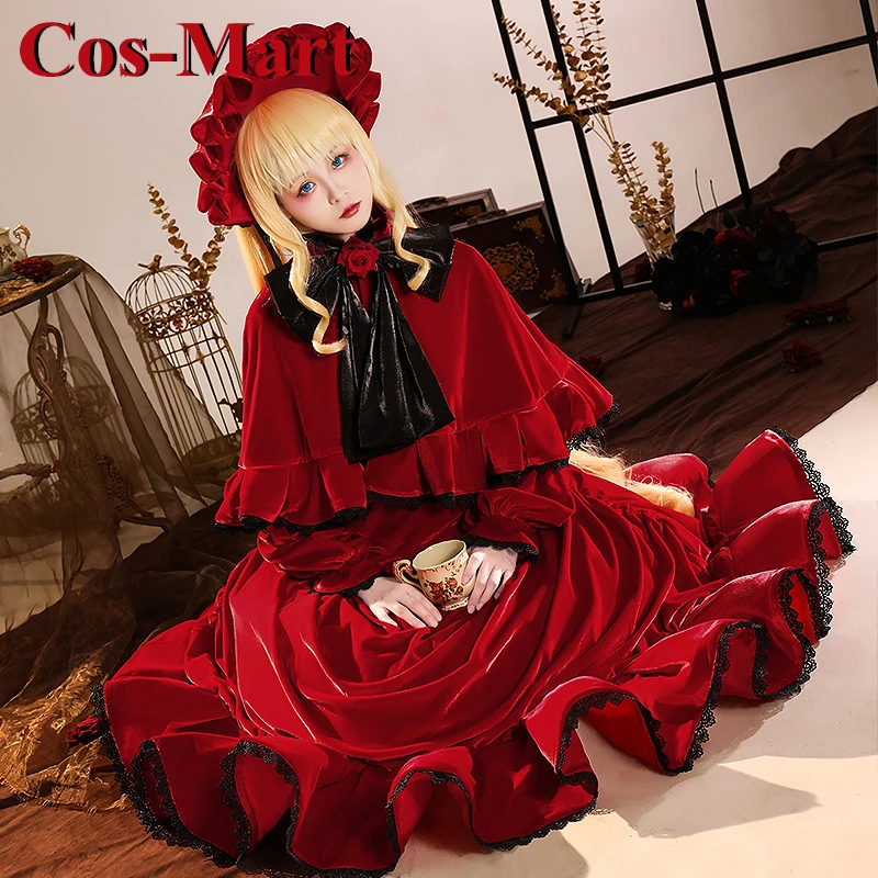 

Cos-Mart Hot Anime Rozen Maiden Reiner Rubin Cosplay Costume Gorgeous Sweet Red Formal Dress Party Role Play Clothing New