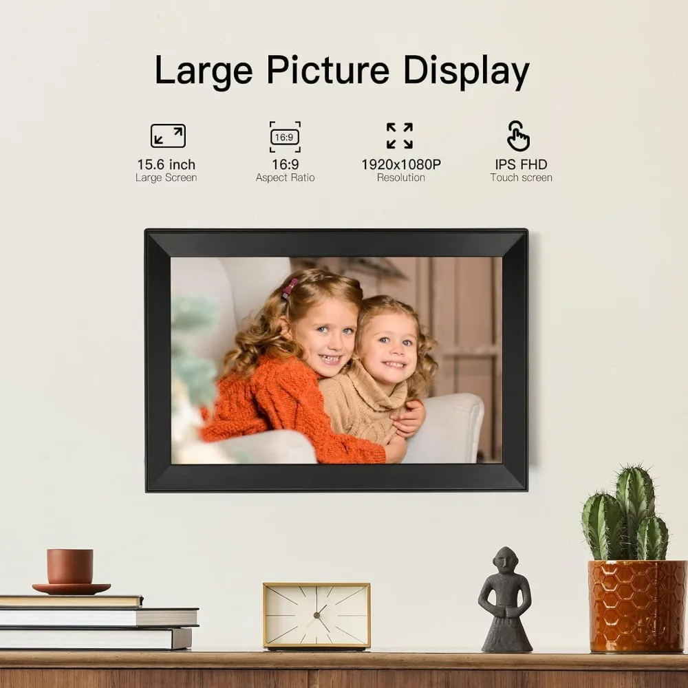 Digital Picture Frame    Large WiFi Digital Photo Frame with FHD Touchscreen, Built-in 64GB Storage 3