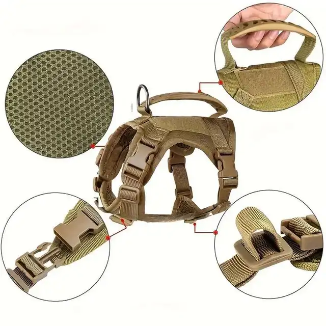 Outdoor Tactical Cat Harness For Walking Escape Proof Adjustable Waterproof Pet Harness Soft Mesh Vest For Large Cat Small Dog 2
