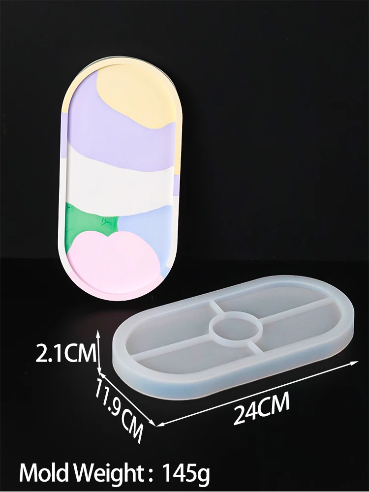 قالب سيليكون كوستر بيضاوي بعدة مقاسات