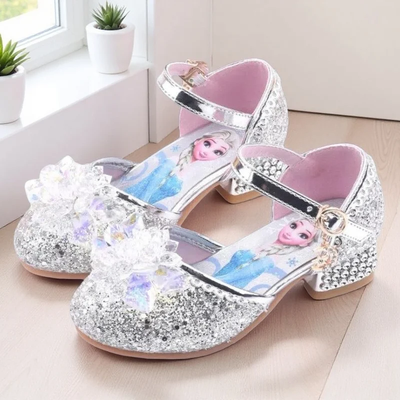 Chaussures Elsa Pailletées Argent Fille - Talons & Fleurs - Frozen