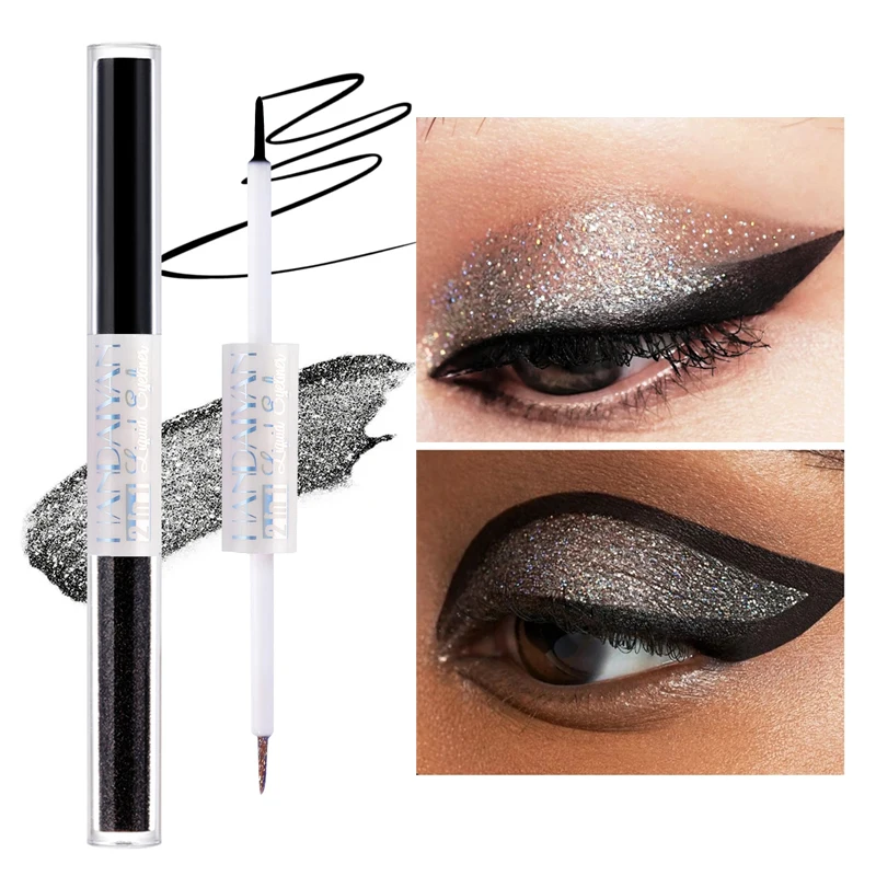 

Colorful Eyeliner Pen Eyes Makeup Liquid Matte Glitter Double Ended Eye Liner Brighten Silkworm Shadow Make Up Tool Cosmetics