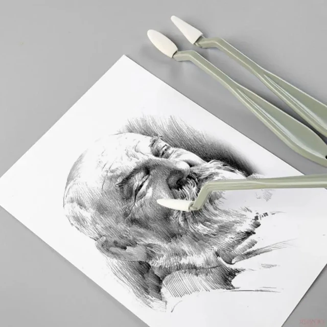 Set 2 Spugne Per Schizzi E Disegno - Con 20 Testine Ricambio, Per Ombreggiatura E Dettaglio - Foto 3