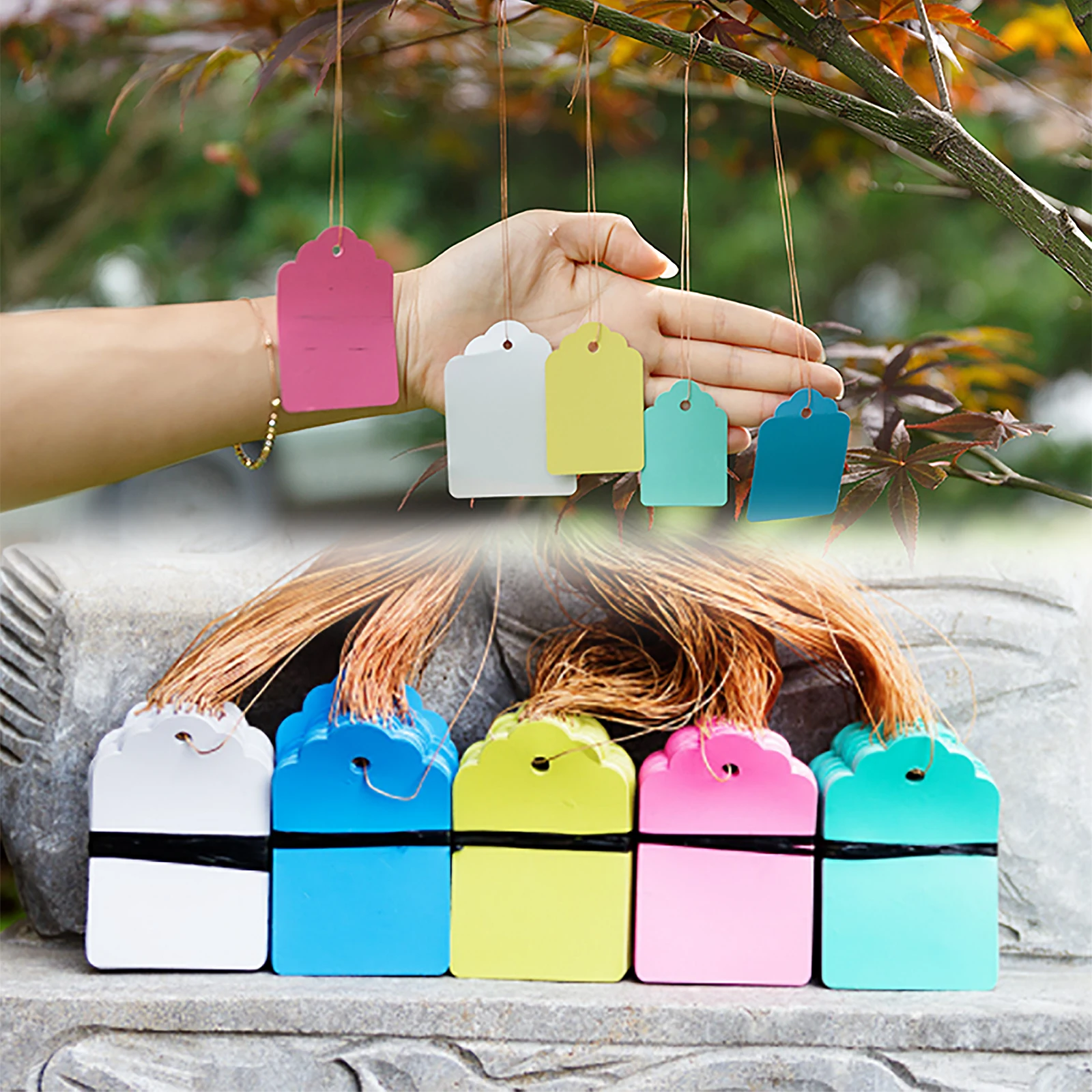 

Подвесная бирка для растений, многоразовая этикетка с веревкой, цветочный горшок, номерная пластина, пластиковые «сделай сам», инструменты для украшения сада, несколько цветов, 50/500 шт.