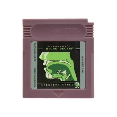 Crystal Clear Greenboy Creepy Black 16-Bit Game Cartridge