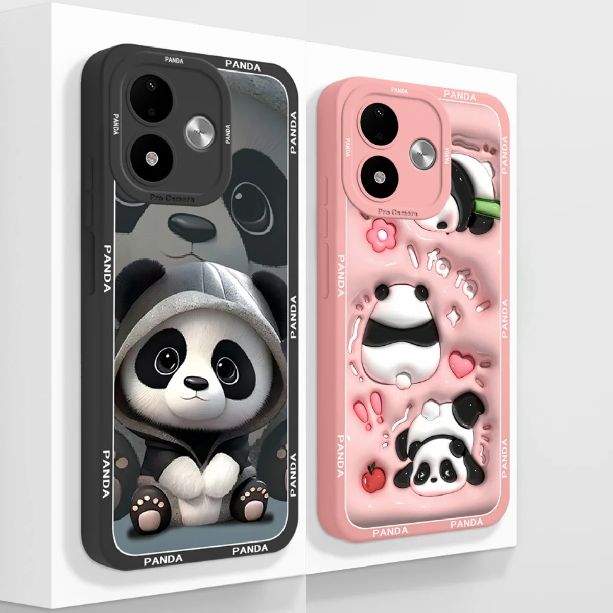 Cute Panda Full Protection Soft Liquid Silicone Phone Case