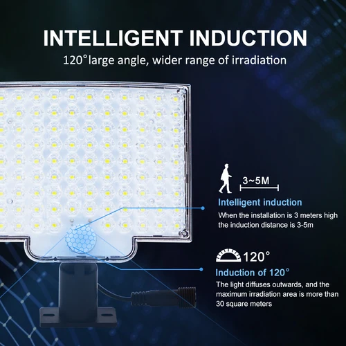 106 LED 태양광 야외 328 스포트라이트 IP65 방수 모션 센서 인간 유도 태양 홍수 보안 조명, 3 가지 모드 3