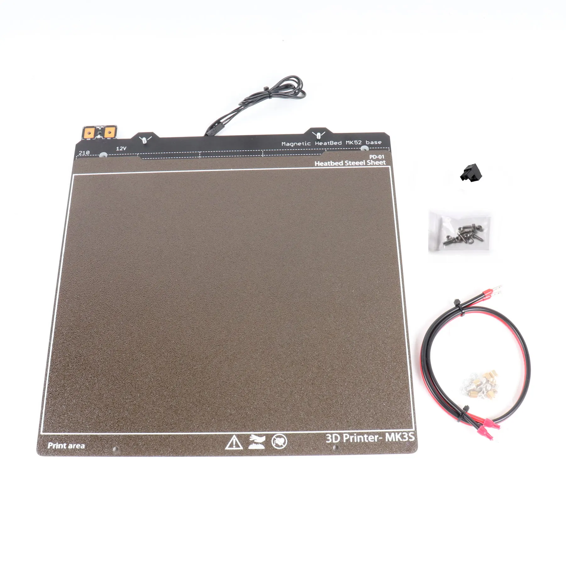 

Blurolls 12V Prusa i3 MK2/MK2S Upgraded MK2.5/2.5S PCB Heated Bed with Powder PEI Spring Sheet MK2.5S Heatbed Heat Bed