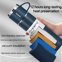 500ML Stainless Steel Vacuum Flask with Business Style Shimmering Design, Coffee Mug Thermos Bottle with Portable Carafe 5