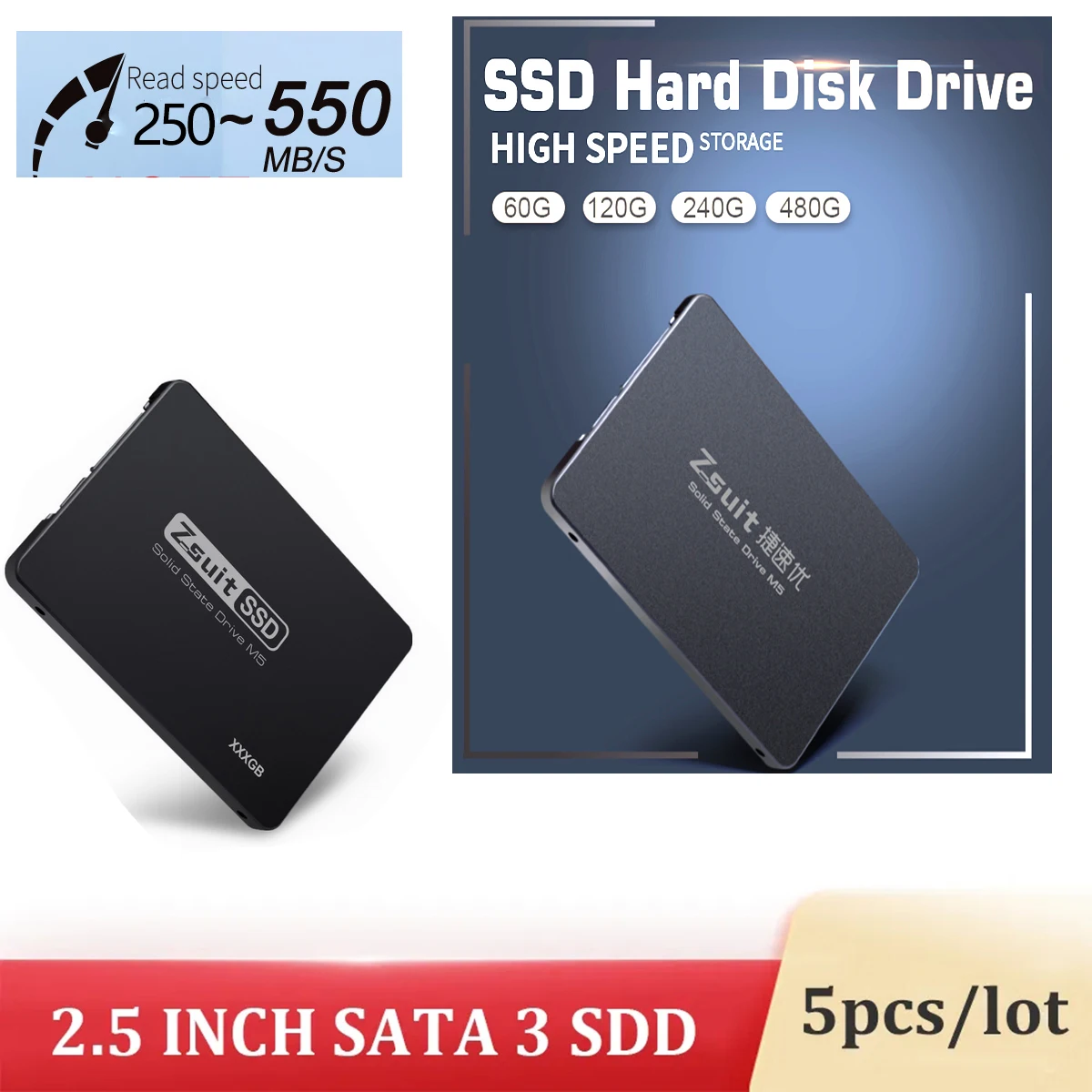 Wholesale Ssd 5pcs Internal Solid State Drive Disk 2.5 SSD Computer