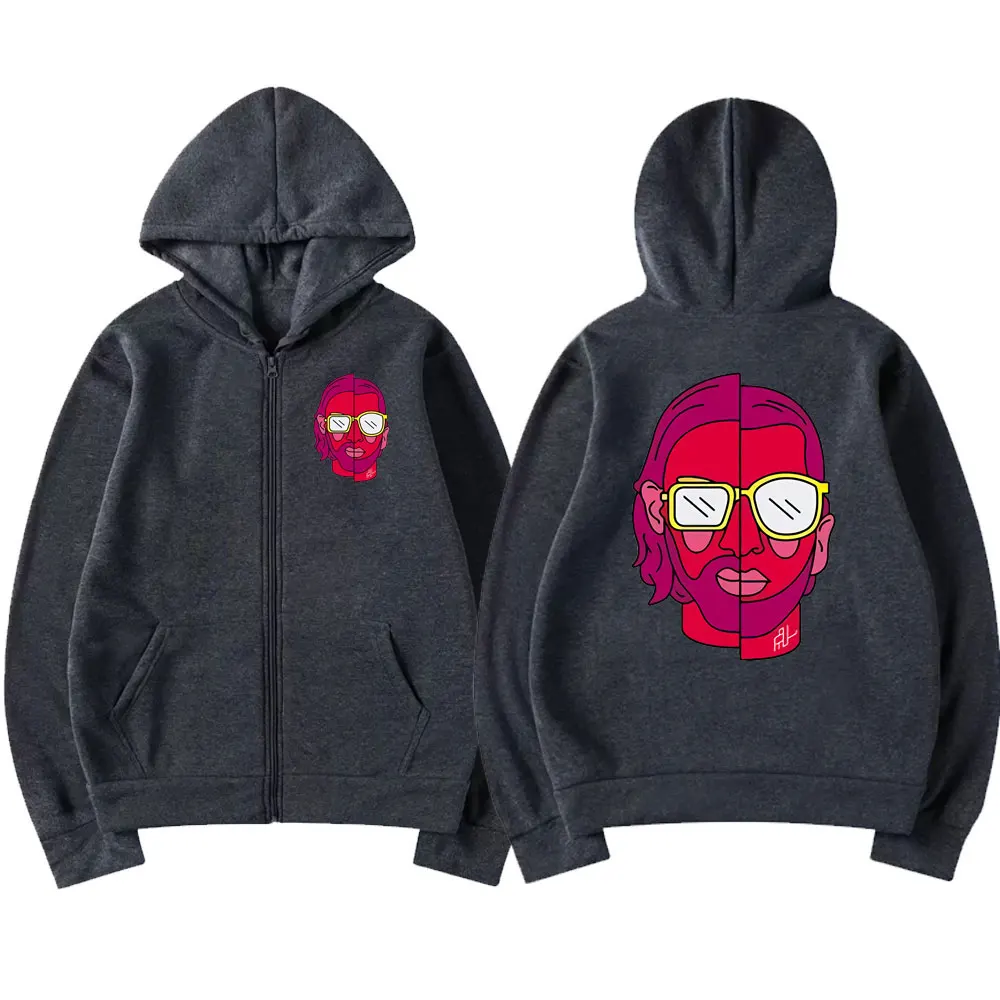 Le Monde Chico Graphic Print Zip Hoodie Streetwear Oversized Cotton Coat Men Fashion Hoodies Album PNL French Rap Zip Sweatshirt