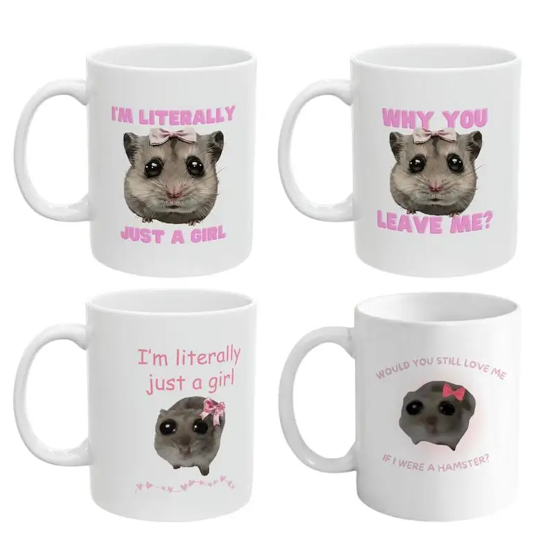 

Sad Hamster Mug With Handle Tea And Coffee Ceramic Cup Ceramic Hamster Tea Containers For Women Men Kids Child Birthday Travel