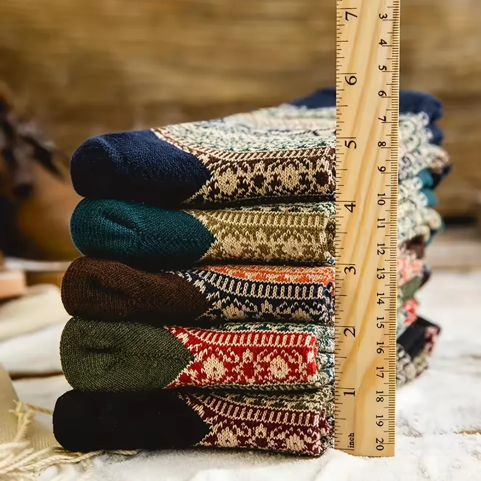 Women's Wool Socks 5 Pairs for Autumn Winter