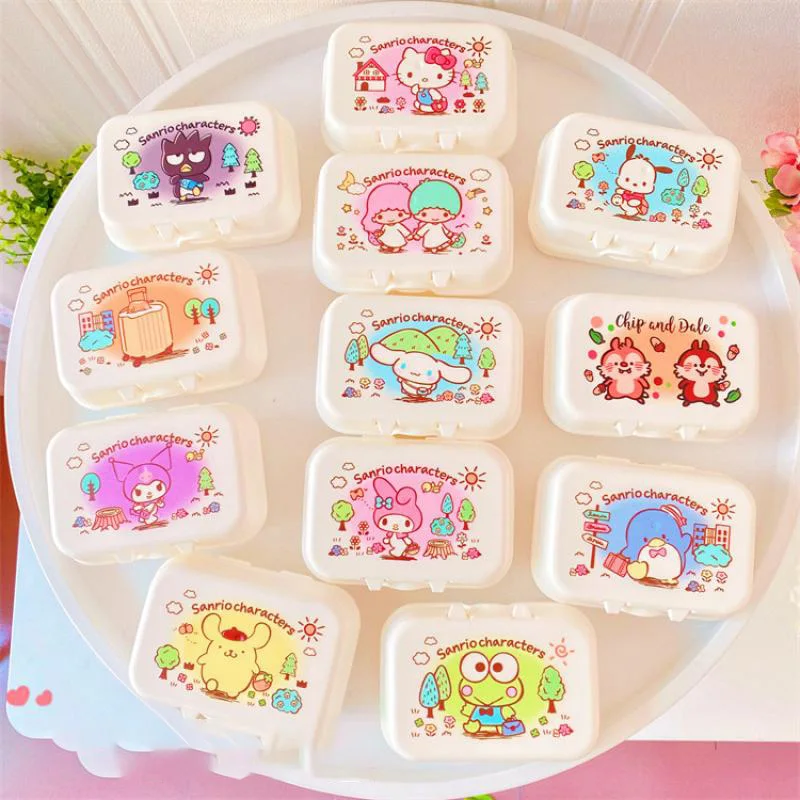 

Kawaii Sanrio Anime Soap Storage Box Cute Hello Kitty Pompompurin Kuromi Bathroom Soap Drain Box Creative Children Gifts