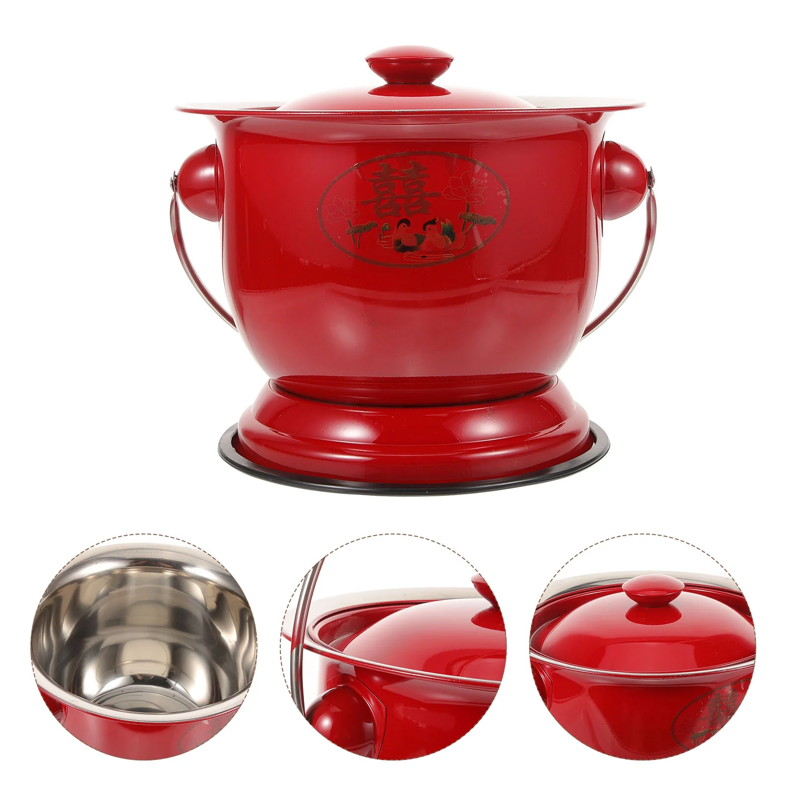 

Bedpan Spittoon Handle Lid Stainless Steel Chamber Pot Bedside Potty Pee Bucket Portable Urine Pot Travel Urinal Bottle
