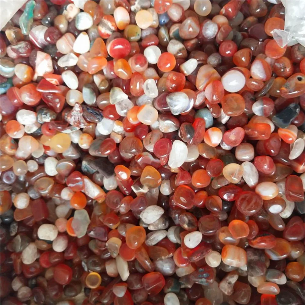 Red green agate Crushed Stone Vase Fish Tank Flower Pot Decoration Soil Filling Natural Raw Stone Polishing,100g