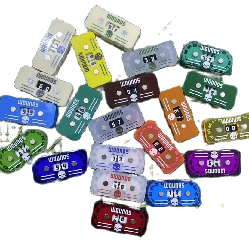 Tabletop Game Wounos Counter Board Game Wound Tracker 00-99 Life Tracker Military Scene Random Color 4