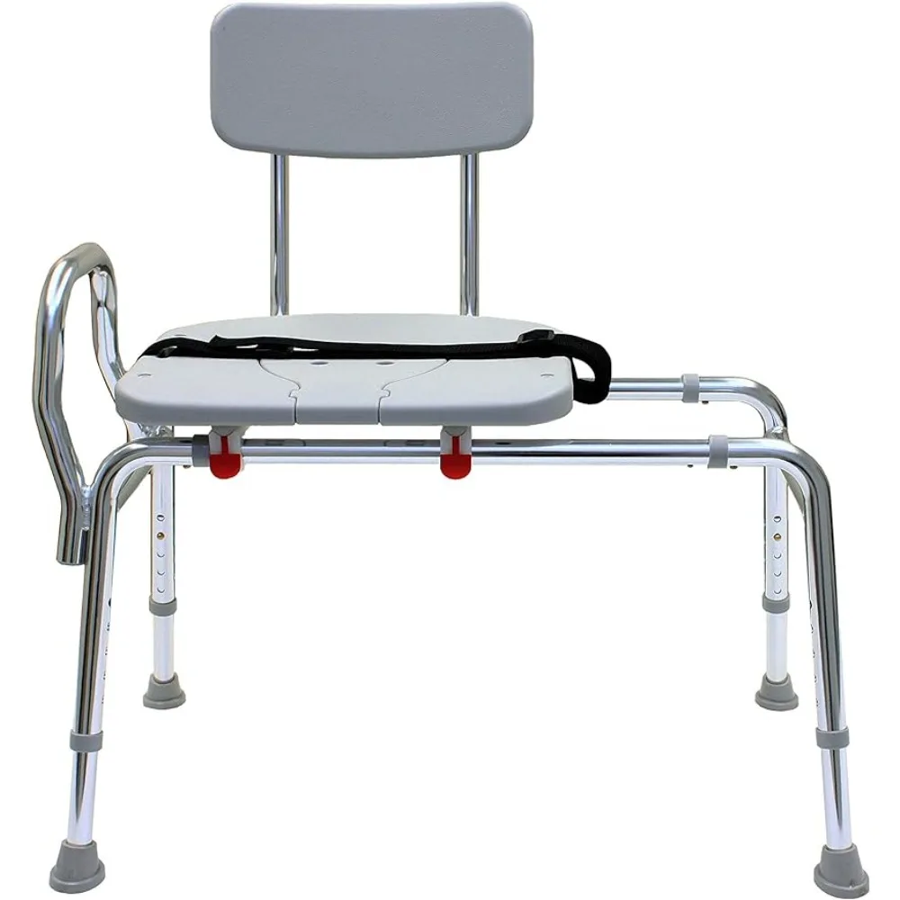 

Shower chair and bathtub transfer stool, with notches, adjustable height, heavy-duty capacity up to 400 pounds, for safe showers