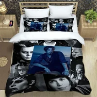 Johnny Depp Pattern Quilt Cover With Pillowcases 3D Digital Printed Bedding Set Twin Full Queen King Gift 2