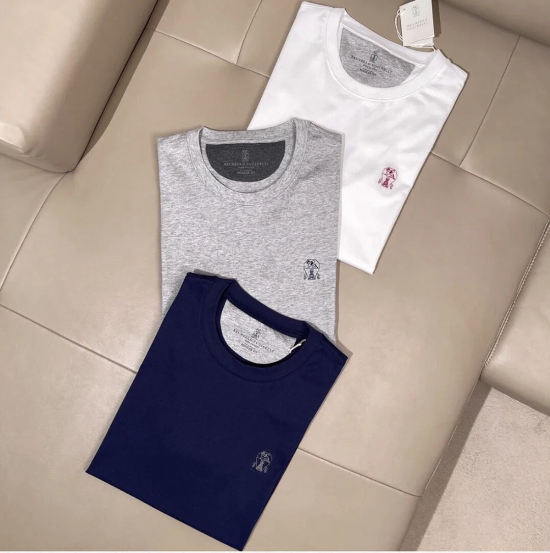 

ZEMKY T-Shirt Men Long Staple Cotton 2024 summer New Embroidered logo Solid Color Casual Appear Thin Sleeve Versatile Round Neck