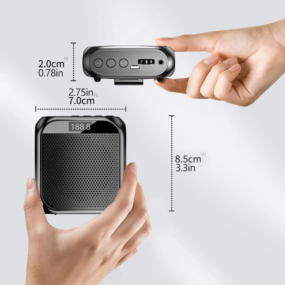 Voice Amplifier Long Battery Life Rechargeable Waistband Amplifier with Headset Microphone for Teaching Presentation