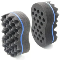 Curly Hair Styling Sponge Brush Double Sided  Sponge Brushes Multi-holes Side Braid Twist Hair Curl Wave hair brush for Afico 2