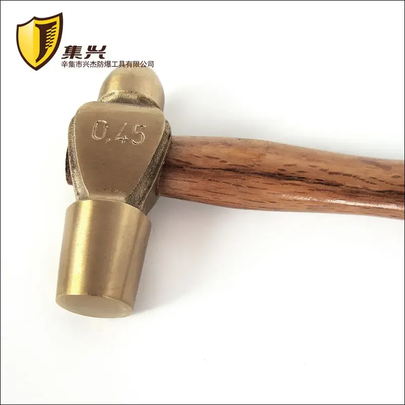 Nail Hammer, Copper Hammer, Hand Hammer, Wooden Handle, Round Head Hammer, Explosion-proof, Safe, and Sparkless Hand 1P-3P 4