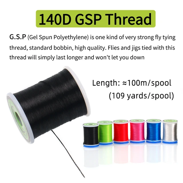 1Spool/3Spools 140D GSP Fly Tying Thread Strong Fly Fishing Binding Line for Saltwater Streamer Pike Bass Flies Jig Hook Lure 3