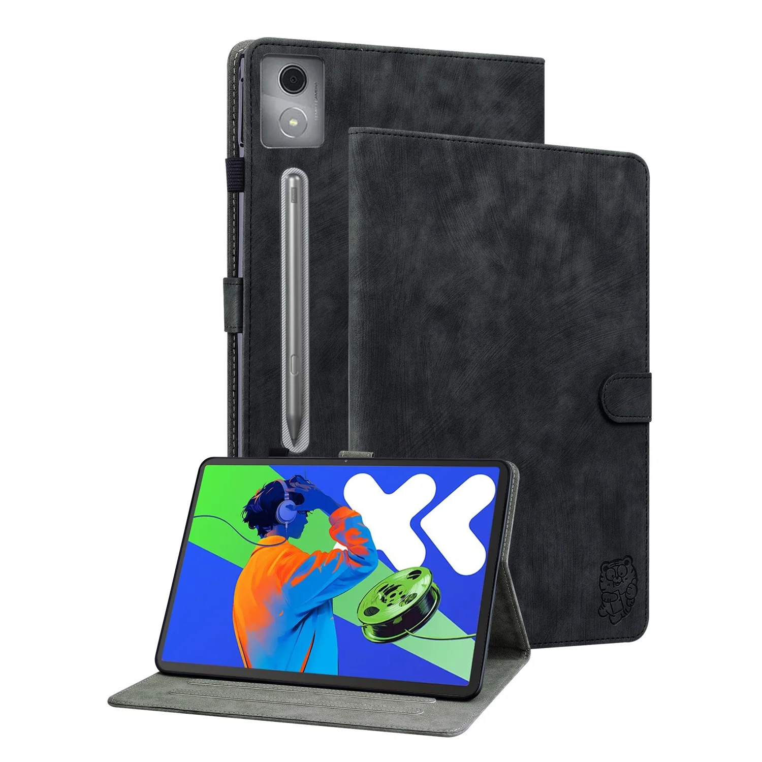 Premium PU Leather Stand Cover with Soft TPU Back
