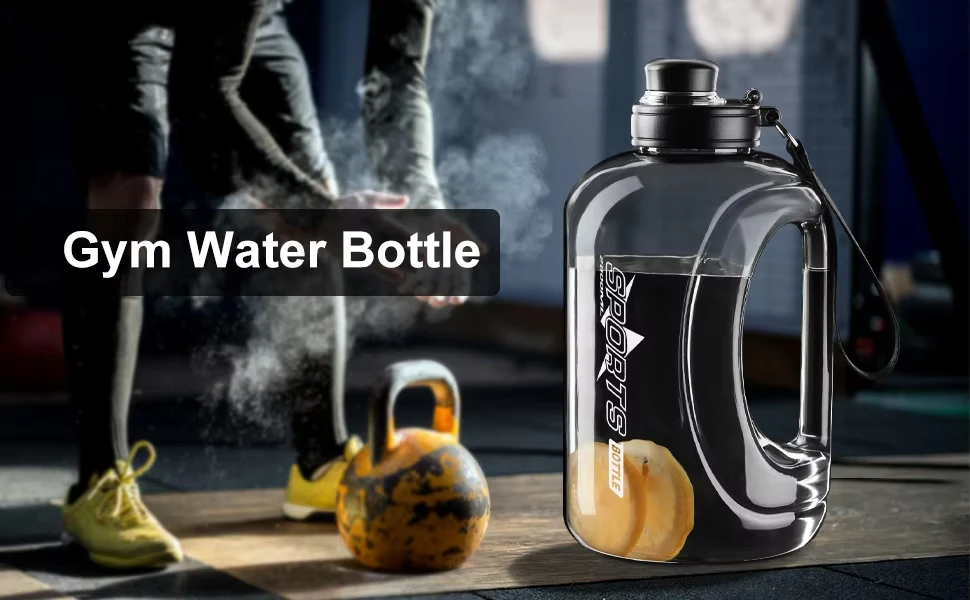 Large Capacity Water Bottle with Straw & Strap Portable Handle BPA Free Eco-Friendly Perfect for Outdoor Sports and Fitness