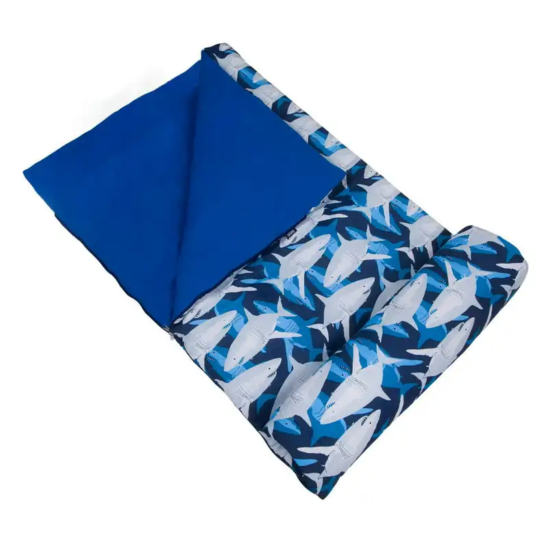 

Original Sleeping Bag for Boys and Girls, Measures 57 x 30 Inches (Sharks Blue)