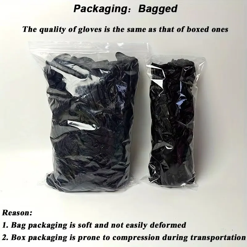 50PCS Disposable Black Nitrile Gloves Waterproof Durable Cleaning Gloves Housework Kitchen Pet Care Nail Art Hairdressing Salon