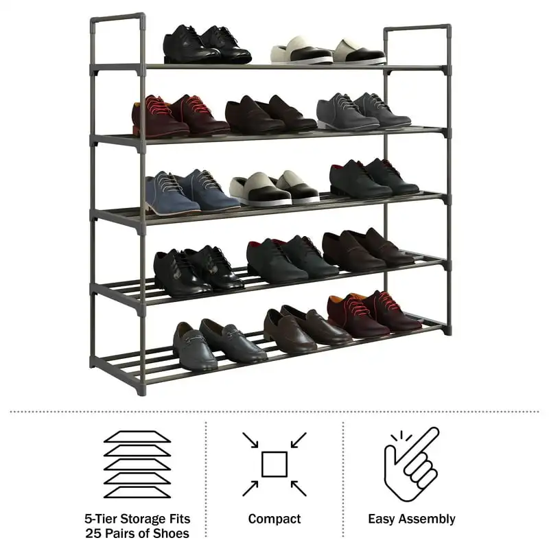 5-Tier Shoe Rack – 30 Pair Storage Organizer for Shoes - AliExpress