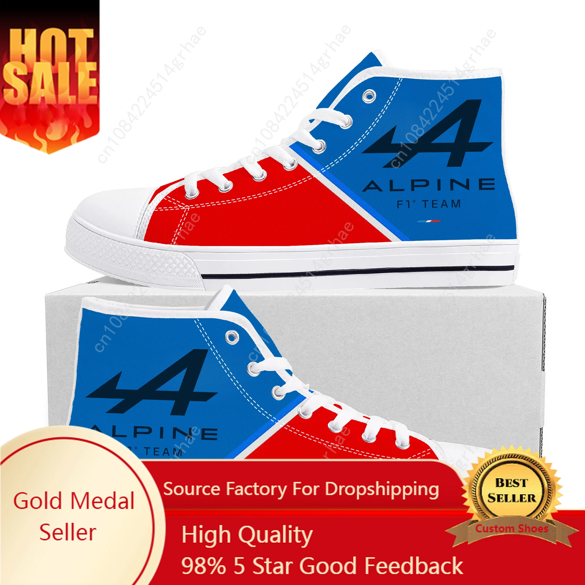

2023 A-Alpine F-F1 High Top Sneakers Team Racing Men Women Teenager High Quality Canvas Shoes Casual Fashion Tailor Made Sneaker