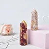 1PC Natural Quartz Mookaite Crystal Point Wand Healing Stone Energy Quartz Home Decoration Reiki Tower Beautiful Ornament Gifts 2