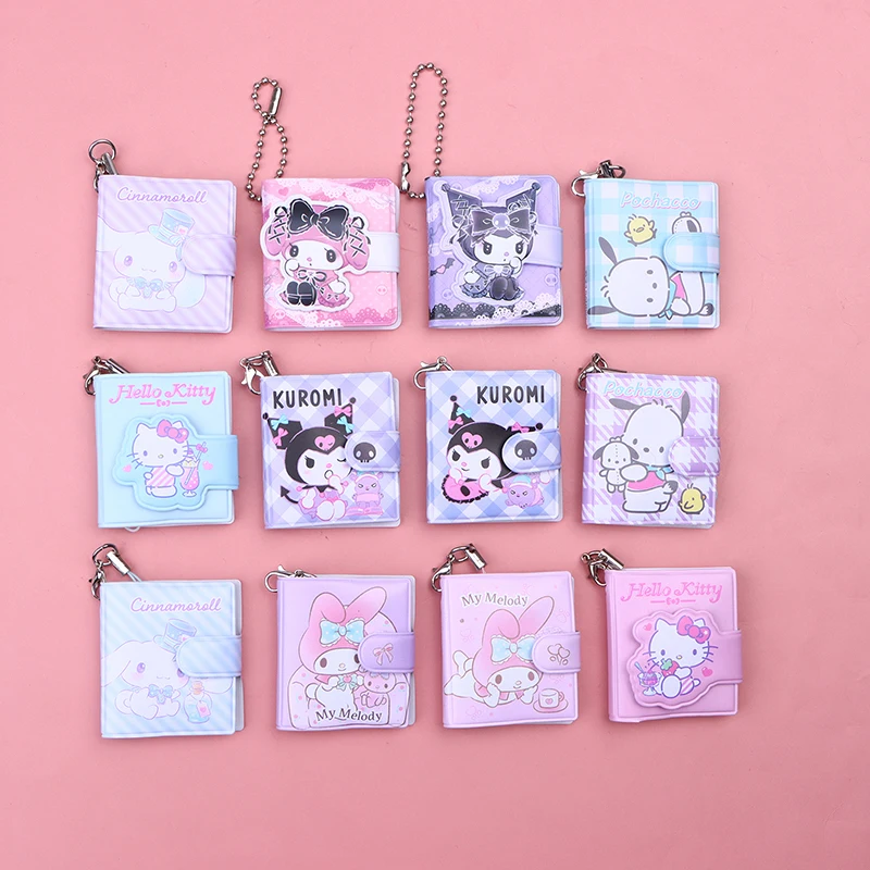 

Брелок для ключей Sanrio 2 шт., милая аниме портативная маленькая тетрадь Kuromi Melody Cinnamoroll, портативный блокнот