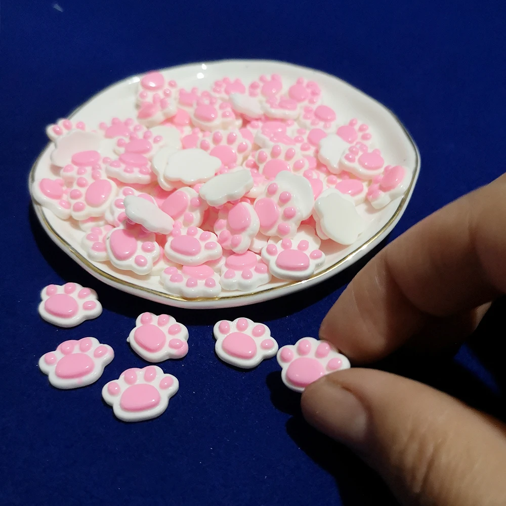 

10 шт./пакет Kawaii розовый Кот коготь подвески из смолы мультфильм животные серьги DIY чехол для телефона Декор кремовый клей милый домашний декор Кристалл эпоксидная смола