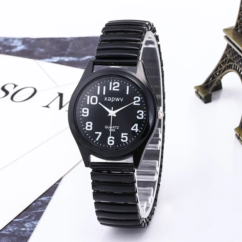 Fashion Watches Women black white gold pink Stainless Steel Elastic Band Watch Retro Ladies' Bracelet Watch 3