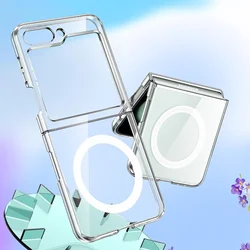 Luxury Transparent MagSafe - Compatible Ultra - Thin Wireless Charging Case for Samsung Z Flip 8 (Clear)