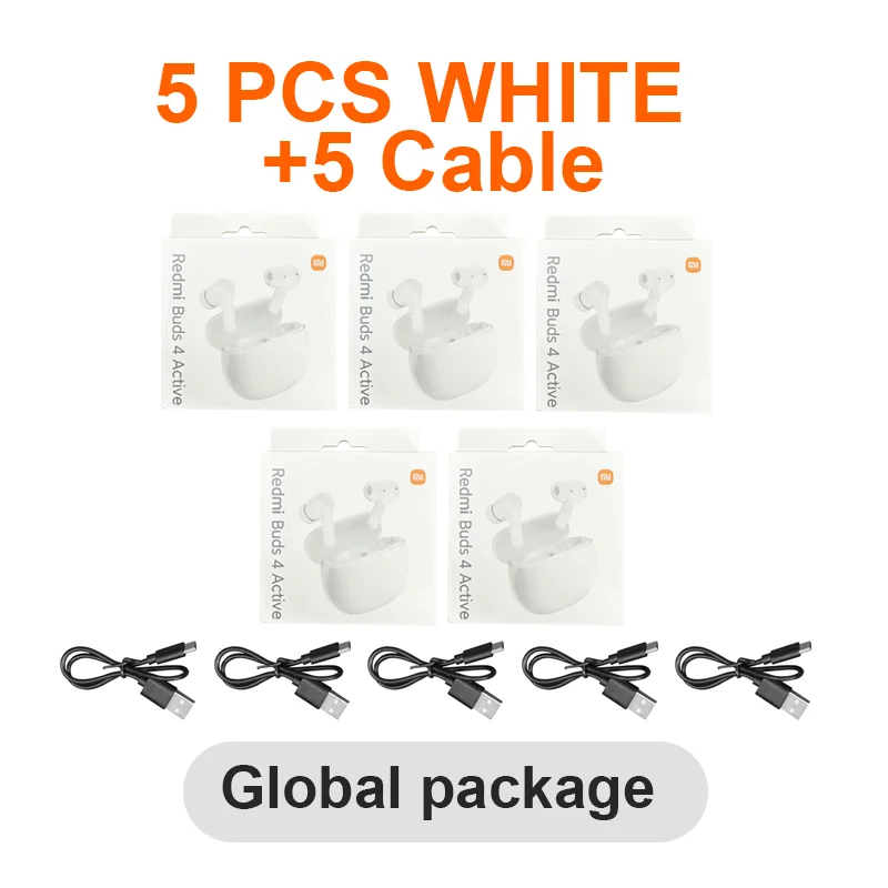 Xiaomi Redmi Buds 4 Active 5/10 piezas Auriculares inalámbricos Auriculares Bluetooth Control táctil Auriculares de música de oficina con graves potentes