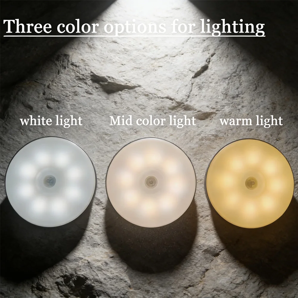 LED 모션 센서 야간 조명: USB 충전식, 자석 베이스 ? 주방, 침실, 계단 및 벽 조명용