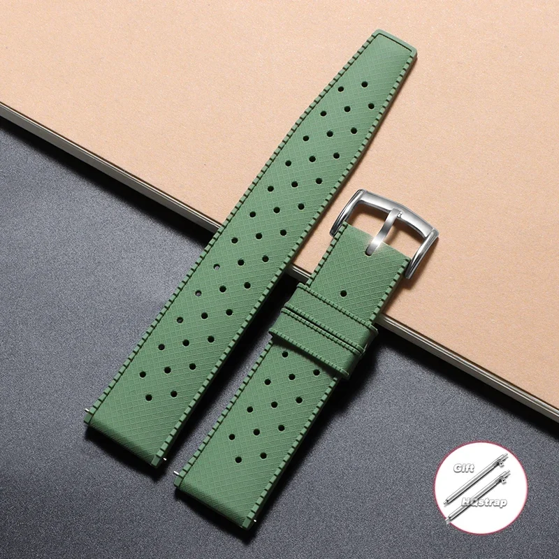 Yeni Tropikal Silikon Kayış 20mm 22mm Tropic saat kayışı Rolex için kauçuk kemer Seiko Evrensel Bilezik Hızlı Bırakma
