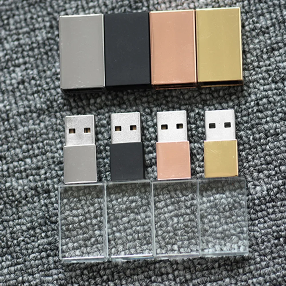 Jaster Silver Metal Usb Flash Drive 128Gb Crystal Memory Stick 64Gb Pendrive Ad Alta Velocità 32Gb Logo Personalizzato Gratuito Chiavetta Usb 16Gb 8Gb