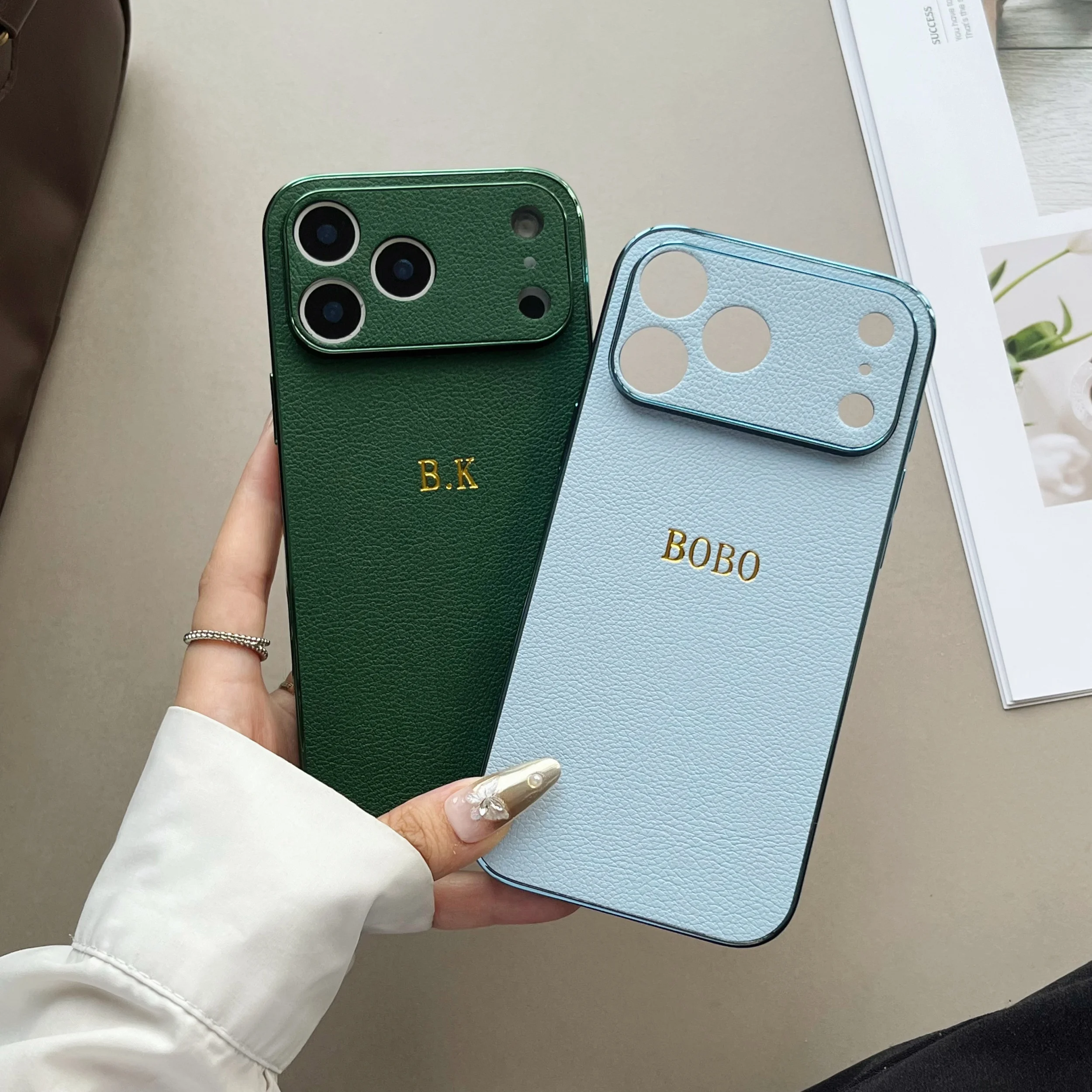Luxury Faux Leather Plating Phone Case For iPhone 17 16 thumbnail 7