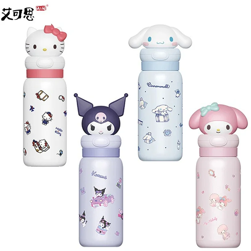 Stainless Steel Cartoon Straw Cup 400ml Thermos