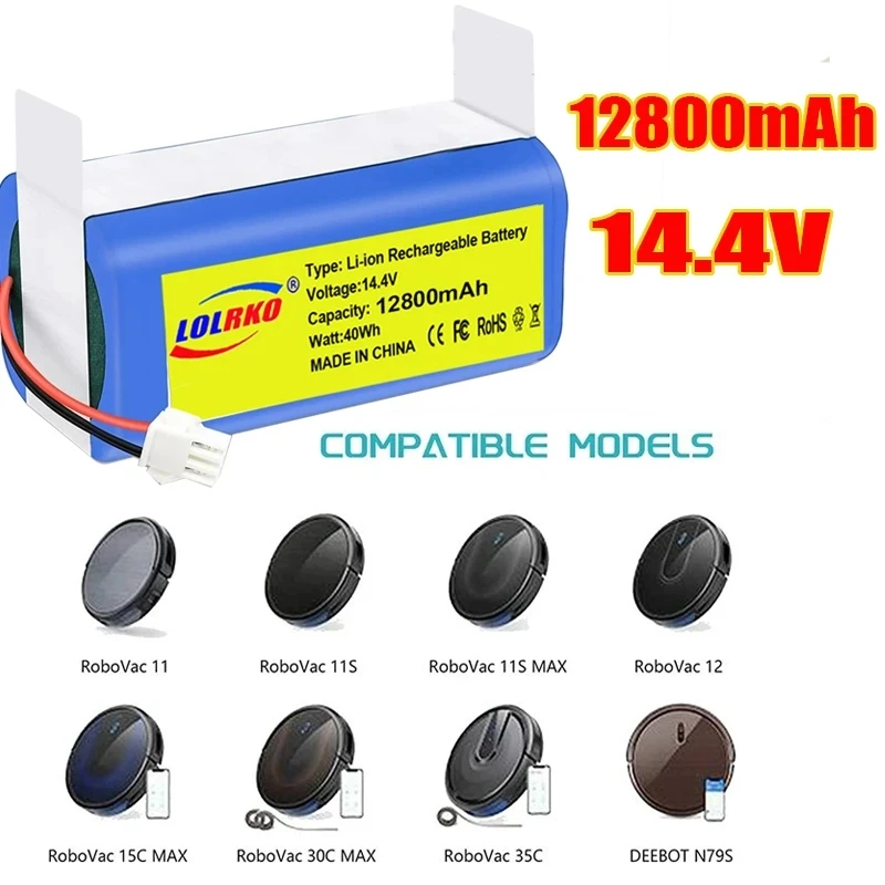 14.4V 12800mAh Li-ion Battery for Conga Excellence 950 990 1090 1790 1990  Deebot N79S N79 DN622 Eufy Robovac 11S 12 X500 - AliExpress