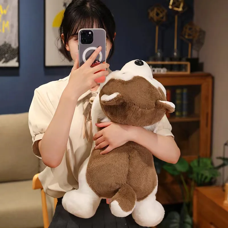 Wholesale Hot 30-50cm Cute Husky Dog Plush Toy Stuffed Animal Soft Kawaii Lying Brown Pet Puppy Pillow Doll Toys For Xmas Gift