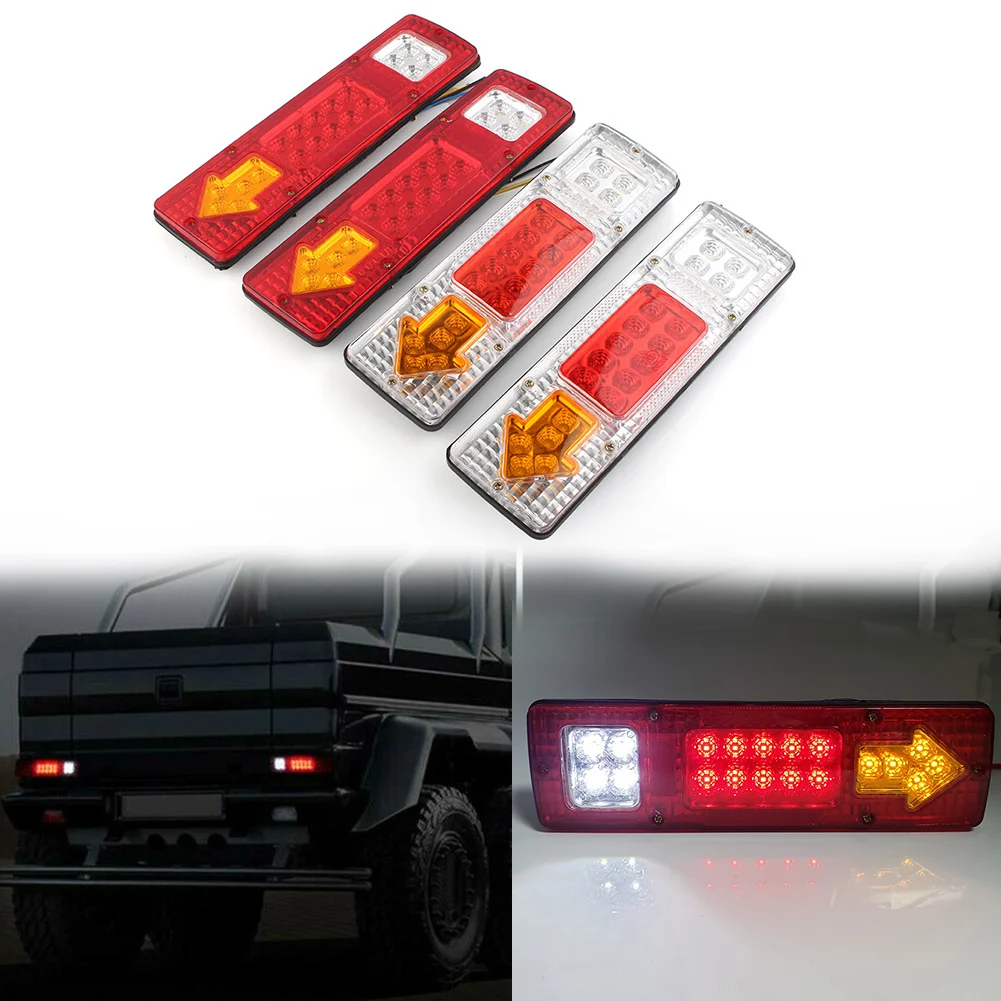 Jeep Tail Lights 2x Stop Turn Tail Brake Backup 16 LED Marker Light For Trailer M 576581 - Foto 5