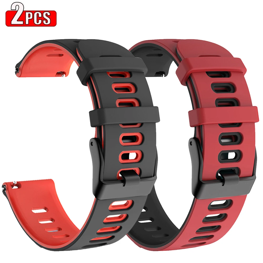 Two-Tone Silicone Sport Watch Strap - Premium Adjustable Bracelet Belt