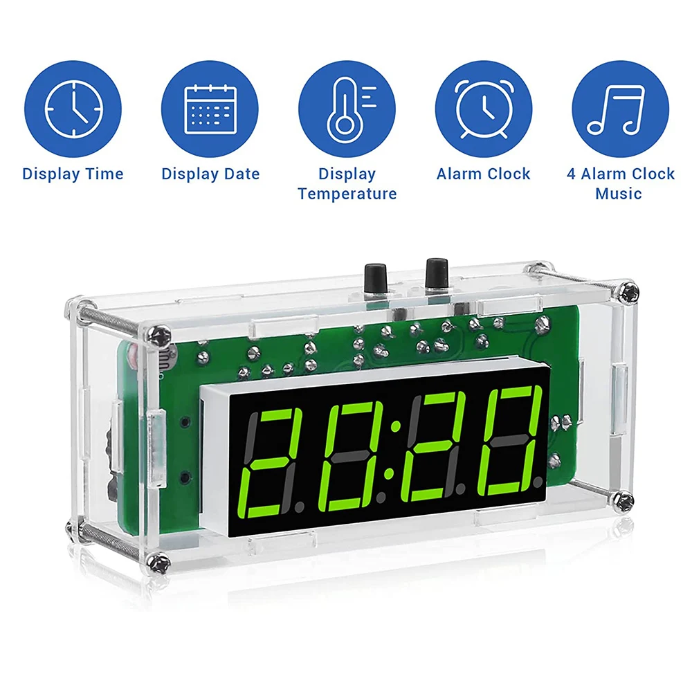 Diy Kit Electronic Clock Led Display C51 Microcontroller Kit Digital